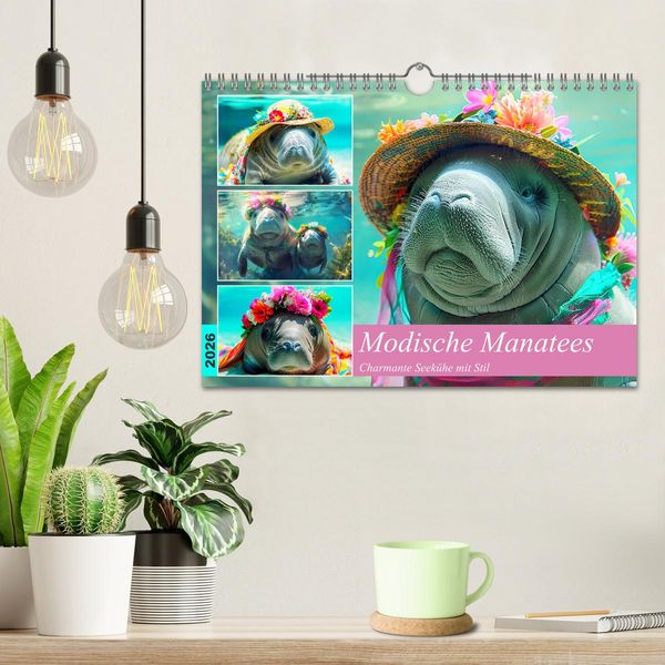 Produktbild: Modische Manatees. Charmante Seek&uuml;he mit Stil (Wandkalender 2026 DIN A4 quer), CALVENDO Monatskalender