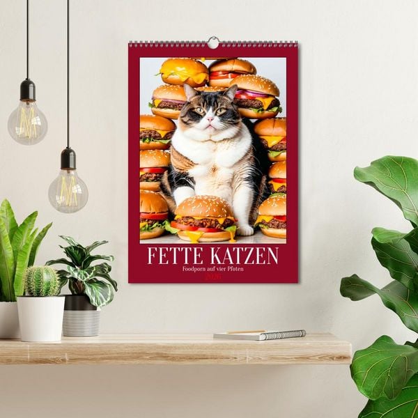 Produktbild: FETTE KATZEN - Foodporn auf vier Pfoten (Wandkalender 2026 DIN A3 hoch), CALVENDO Monatskalender