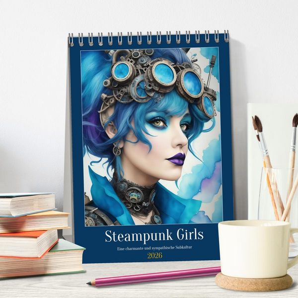 Produktbild: Steam-Punk-Girls - Eine charmante und sympathische Subkultur (Tischkalender 2026 DIN A5 hoch), CALVENDO Monatskalender