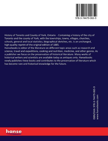 Produktbild: History of Toronto and County of York, Ontario