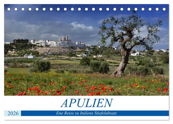 Produktbild: Apulien - Eine Reise zu Italiens Stiefelabsatz (Tischkalender 2026 DIN A5 quer), CALVENDO Monatskalender