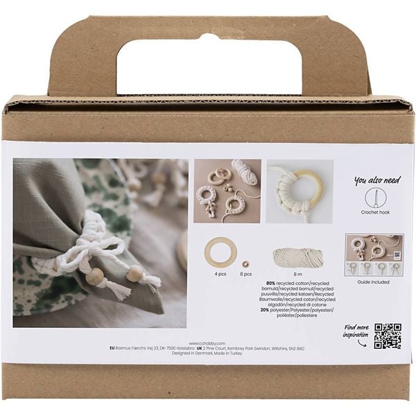 Produktbild: Creativ Company Mini Kreativ Set Macram&eacute;, 4 x Serviettenring, Creme