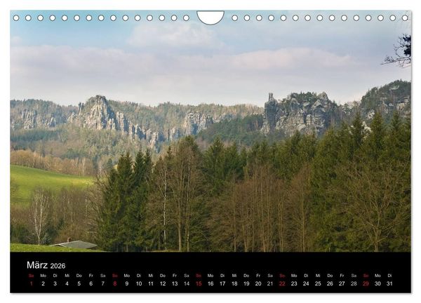 Produktbild: Die s&auml;chsische Schweiz 2026 (Wandkalender 2026 DIN A4 quer), CALVENDO Monatskalender