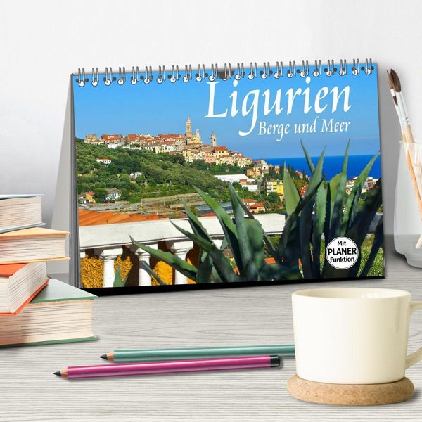 Produktbild: Ligurien - Berge und Meer (Tischkalender 2026 DIN A5 quer), CALVENDO Monatskalender