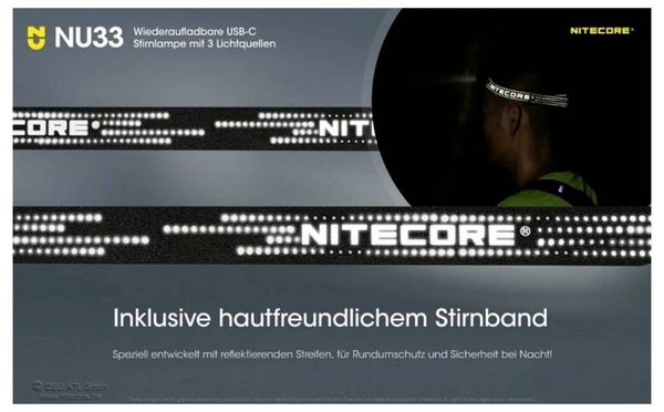 Produktbild: NiteCore NU33 LED Stirnlampe akkubetrieben 200lm 147h NC-NU33