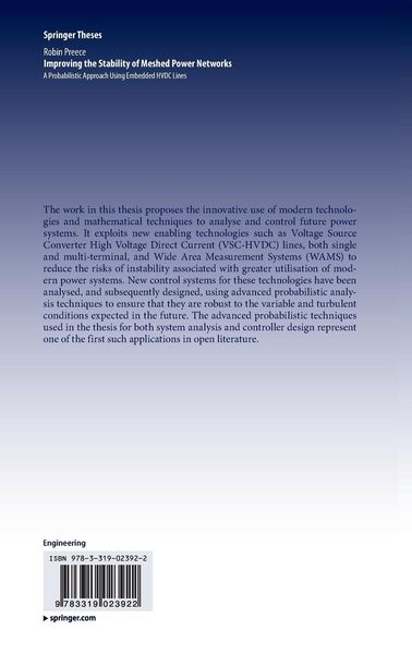 Produktbild: Improving the Stability of Meshed Power Networks