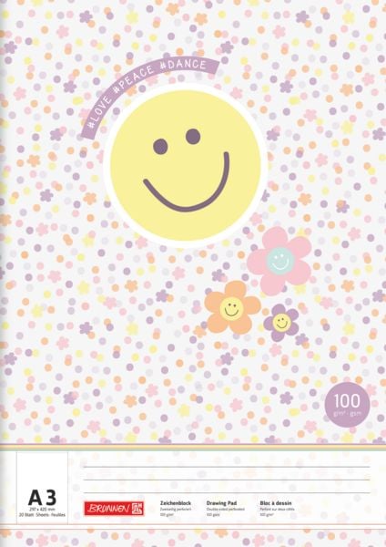 Produktbild: Brunnen Zeichenblock A3 20 Blatt Happy Hippie