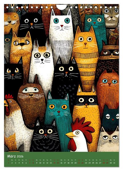 Produktbild: Folk Art Seasons (Wandkalender 2026 DIN A4 hoch), CALVENDO Monatskalender