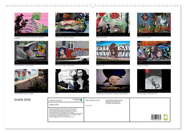 Produktbild: Grafitti 2026 (Wandkalender 2026 DIN A2 quer), CALVENDO Monatskalender