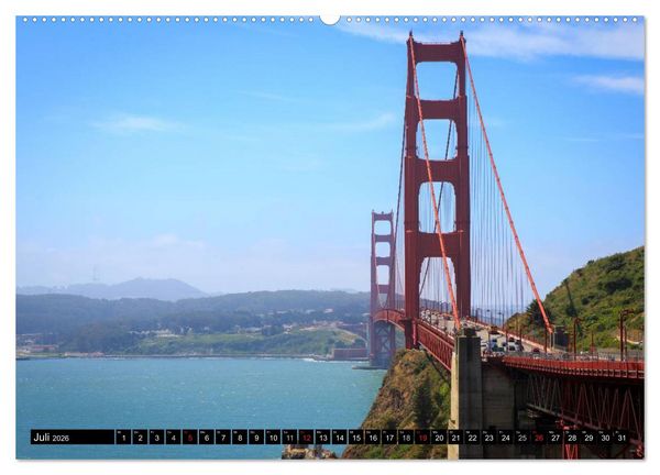 Produktbild: Golden Gate Bridge (hochwertiger Premium Wandkalender 2026 DIN A2 quer), Kunstdruck in Hochglanz