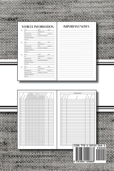 Produktbild: Vehicle Maintenance Tracker (Textured Paper Charcoal)