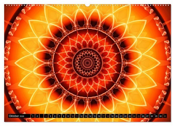Produktbild: Energie - Mandalas in orange (Wandkalender 2026 DIN A2 quer), CALVENDO Monatskalender