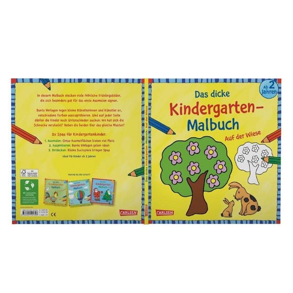 Produktbild: Ausmalbilder f&uuml;r Kita-Kinder: Das dicke Kindergarten-Malbuch: Auf der Wiese