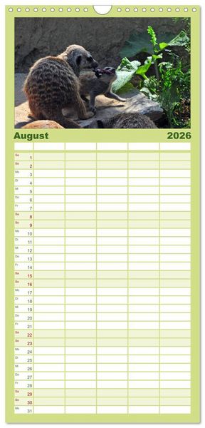 Produktbild: Familienplaner 2026 - Erdm&auml;nnchens Kinderstube mit 5 Spalten (Wandkalender, 21 x 45 cm) CALVENDO