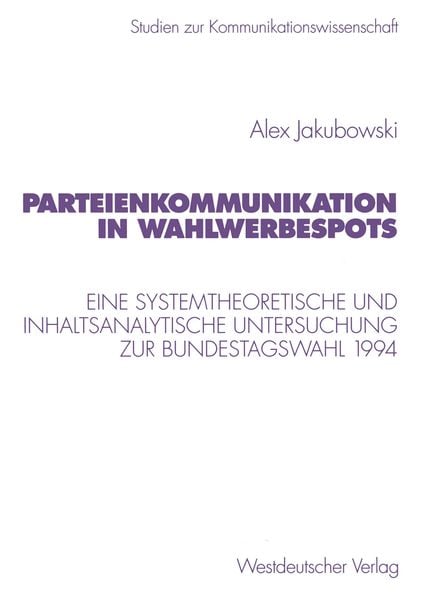 Produktbild: Parteienkommunikation in Wahlwerbespots