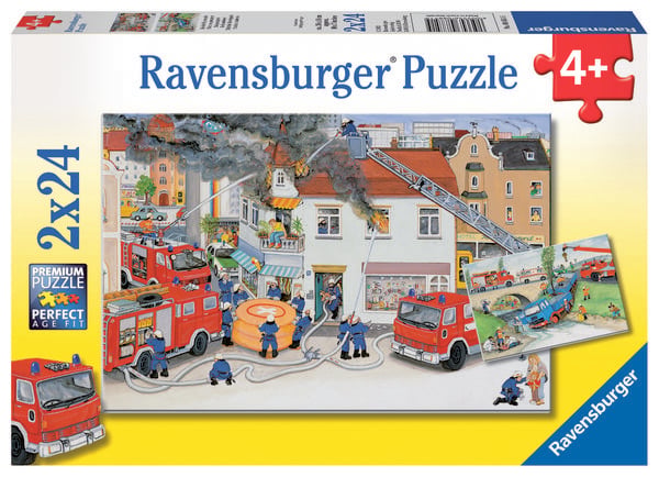 Produktbild: Puzzle Ravensburger Bei der Feuerwehr 2 X 24 Teile