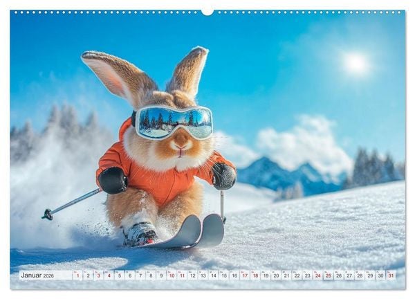 Produktbild: Kaninchen auf Reisen (Wandkalender 2026 DIN A2 quer), CALVENDO Monatskalender