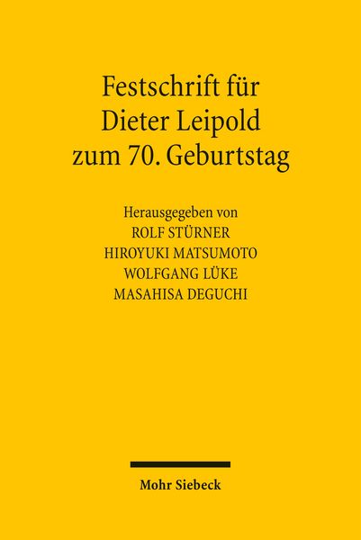 Produktbild: Festschrift f&uuml;r Dieter Leipold zum 70. Geburtstag