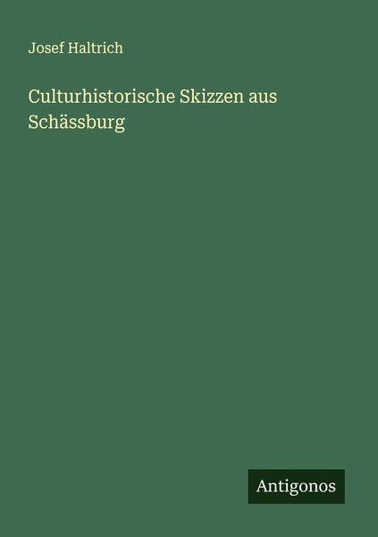 Produktbild: Culturhistorische Skizzen aus Sch&auml;ssburg