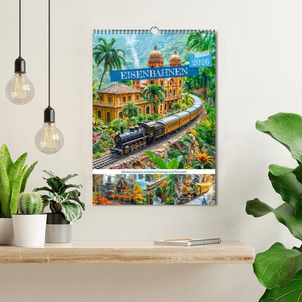 Produktbild: Eisenbahnen - Miniaturbahnen zwischen Fantasie und Fernweh (Wandkalender 2026 DIN A3 hoch), CALVENDO Monatskalender
