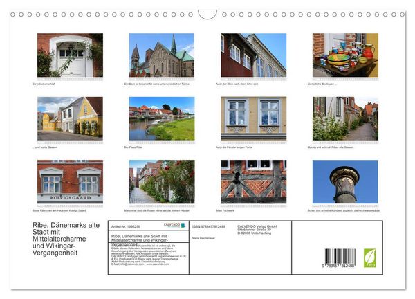 Produktbild: Ribe, D&auml;nemarks alte Stadt mit Mittelaltercharme und Wikinger-Vergangenheit (Wandkalender 2026 DIN A3 quer), CALVENDO Monatskalender