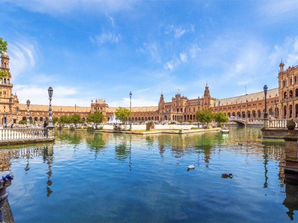 Produktbild: CALVENDO Puzzle Der spanische Platz in Sevilla | 1000 Teile Lege-Gr&ouml;&szlig;e 64x48cm Foto-Puzzle f&uuml;r gl&uuml;ckliche Stunden