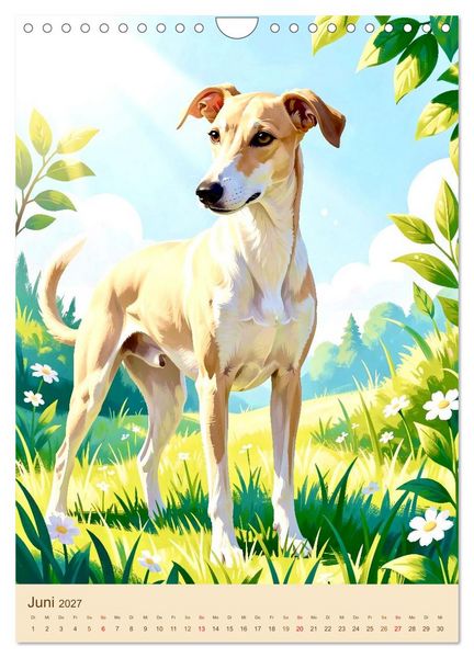Produktbild: Der Whippet. Malerische Portr&auml;ts (Wandkalender 2027 DIN A4 hoch), CALVENDO Monatskalender