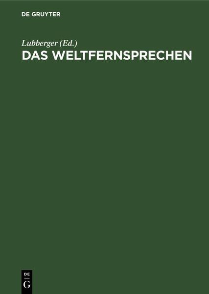 Produktbild: Das Weltfernsprechen