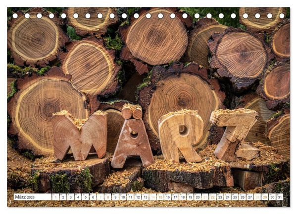 Produktbild: Holz, ein fantastischer Rohstoff. (Tischkalender 2026 DIN A5 quer), CALVENDO Monatskalender