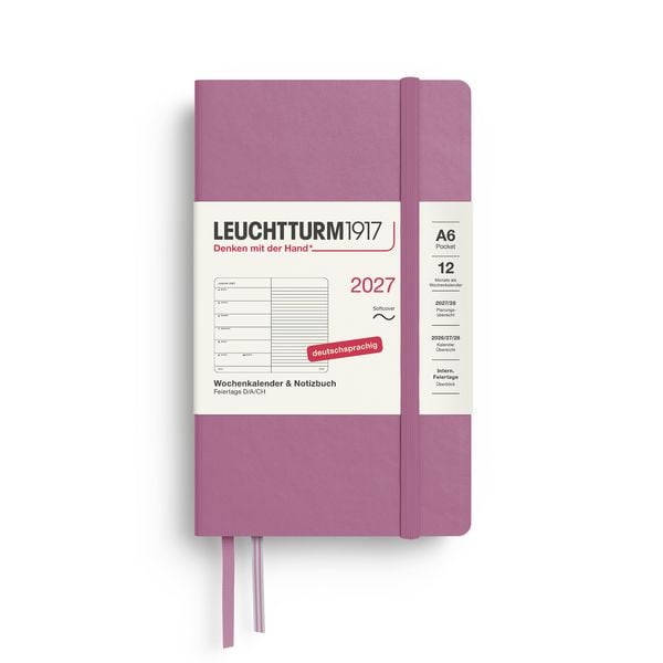 Produktbild: Wochenkalender & Notizbuch Pocket (A6) 2027, Softcover, Dusty Rose, Deutsch