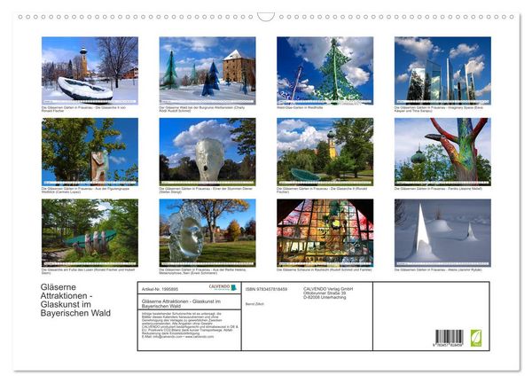 Produktbild: Gl&auml;serne Attraktionen - Glaskunst im Bayerischen Wald (Wandkalender 2026 DIN A2 quer), CALVENDO Monatskalender