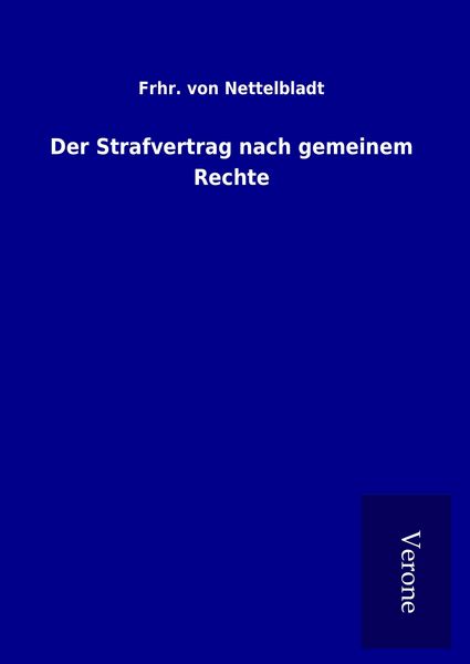 Produktbild: Der Strafvertrag nach gemeinem Rechte