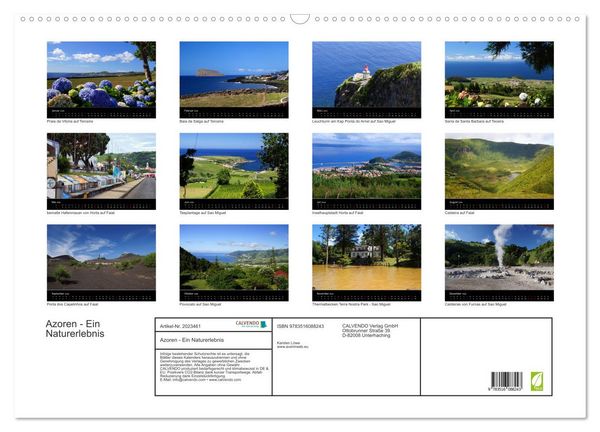 Produktbild: Azoren - Ein Naturerlebnis (Wandkalender 2026 DIN A2 quer), CALVENDO Monatskalender
