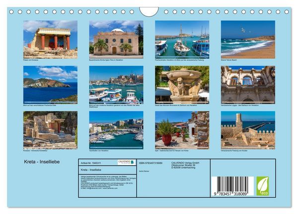 Produktbild: Kreta - Inselliebe (Wandkalender 2026 DIN A4 quer), CALVENDO Monatskalender