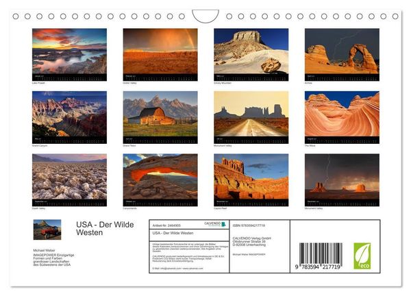 Produktbild: USA - Der Wilde Westen (Wandkalender 2027 DIN A4 quer), CALVENDO Monatskalender