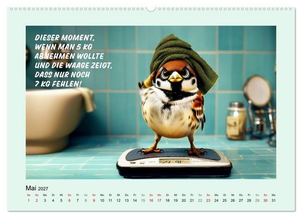 Produktbild: Kesse Spatzen (Wandkalender 2027 DIN A2 quer), CALVENDO Monatskalender