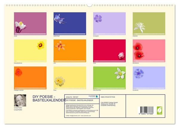 Produktbild: DIY POESIE - BASTELKALENDER (hochwertiger Premium Wandkalender 2026 DIN A2 quer), Kunstdruck in Hochglanz