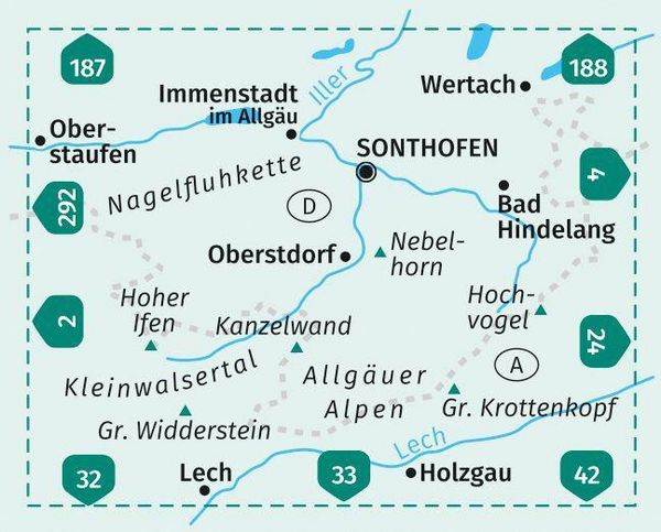 Produktbild: KOMPASS Wanderkarte Allg&auml;uer Alpen, Kleinwalsertal
