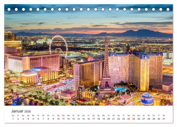 Produktbild: Las Vegas - Die Hauptstadt der Unterhaltung. (Tischkalender 2026 DIN A5 quer), CALVENDO Monatskalender