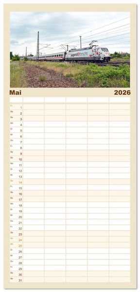 Produktbild: Familienplaner 2026 - Die Baureihe 101 der Deutschen Bahn mit 5 Spalten (Wandkalender, 21 x 45 cm) CALVENDO