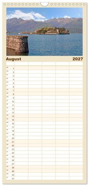Produktbild: Familienplaner 2027 - Lago Maggiore mit 5 Spalten (Wandkalender, 21 x 45 cm) CALVENDO