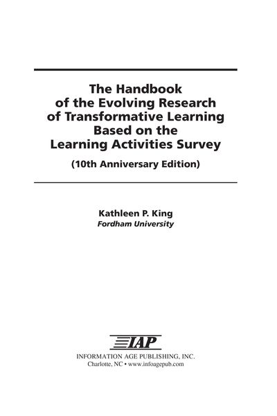 Produktbild: Handbook of the Evolving Research of Transformative Learning