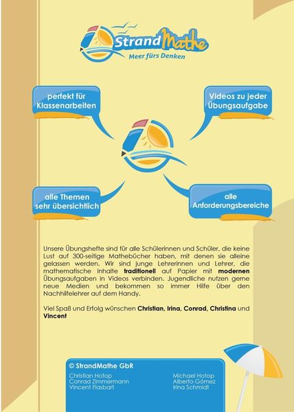 Produktbild: StrandMathe Mathematik Oberstufe Teil 2 &ndash; Analysis/Abitur &ndash; &Uuml;bungsheft und Lernheft Gymnasium Klasse 11/12/13 &ndash; Matheaufgaben Abiturvorbereitung &ndash; Lernvideos mit L&ouml;sungswegen und Rechenschritten