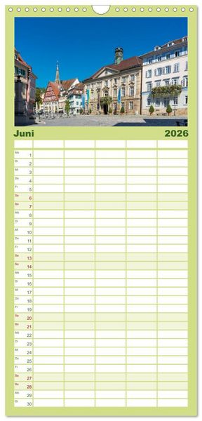 Produktbild: Familienplaner 2026 - Ein Spaziergang durch Esslingen mit 5 Spalten (Wandkalender, 21 x 45 cm) CALVENDO