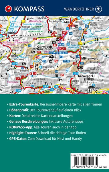 Produktbild: KOMPASS Wanderf&uuml;hrer Zugspitze, Werdenfelser Land, 60 Touren mit Extra-Tourenkarte