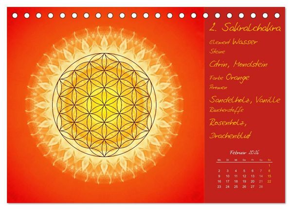 Produktbild: Kleine Chakrenlehre (Tischkalender 2026 DIN A5 quer), CALVENDO Monatskalender