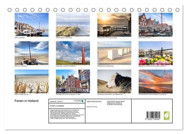 Produktbild: Ferien in Holland (Tischkalender 2026 DIN A5 quer), CALVENDO Monatskalender