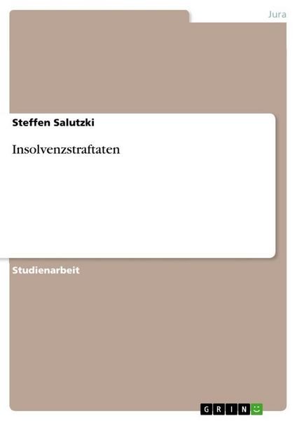 Produktbild: Insolvenzstraftaten