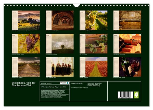 Produktbild: Weinanbau. Von der Traube zum Wein (Wandkalender 2026 DIN A3 quer), CALVENDO Monatskalender