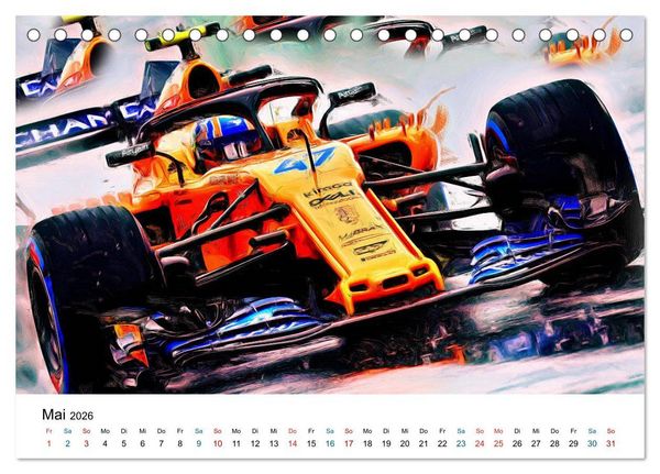 Produktbild: K&ouml;nigsklasse FORMEL 1 (Tischkalender 2026 DIN A5 quer), CALVENDO Monatskalender